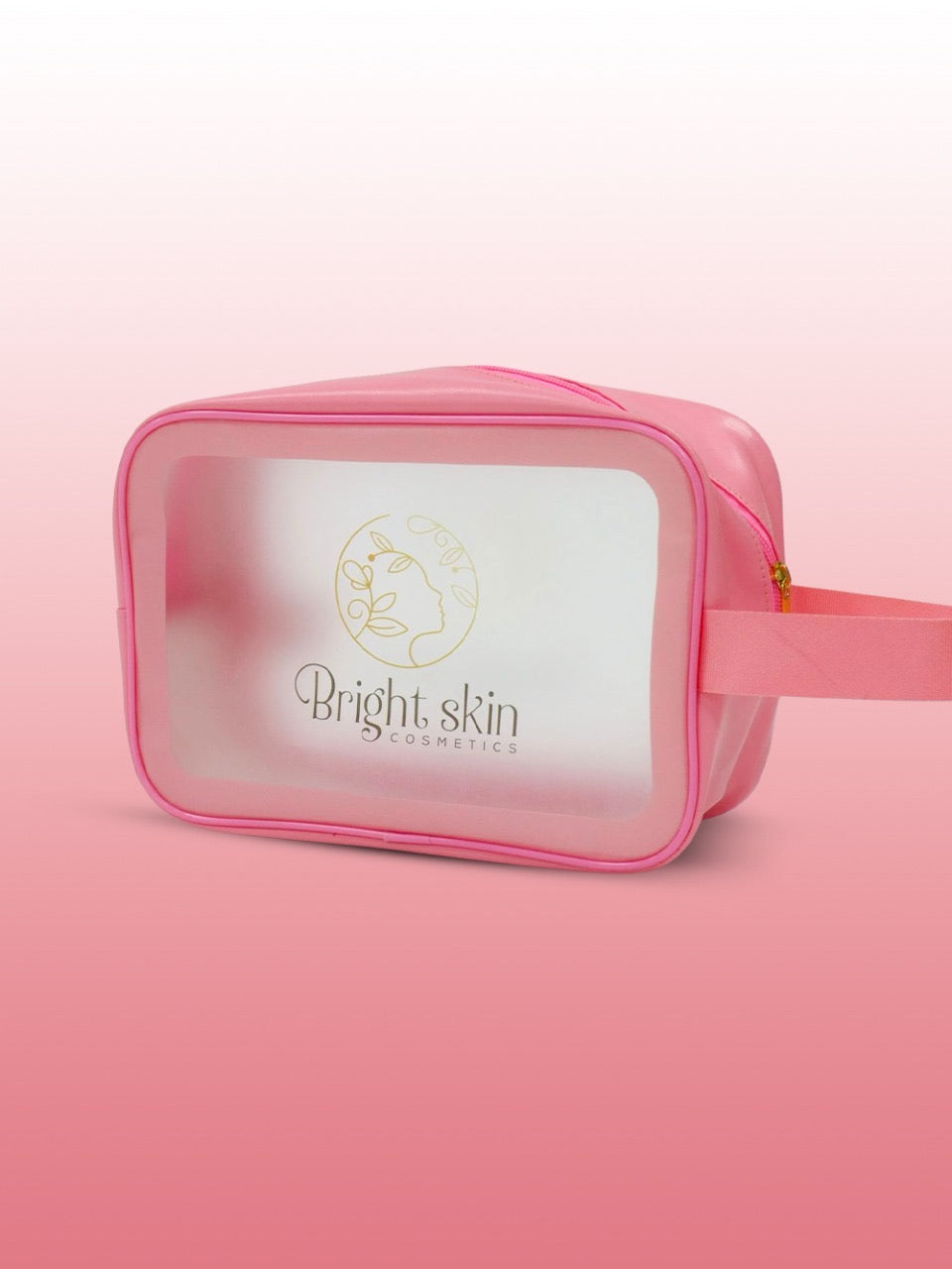 Trousse de toilette rose transparente lumineuse