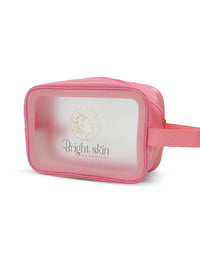 Trousse de toilette rose transparente lumineuse