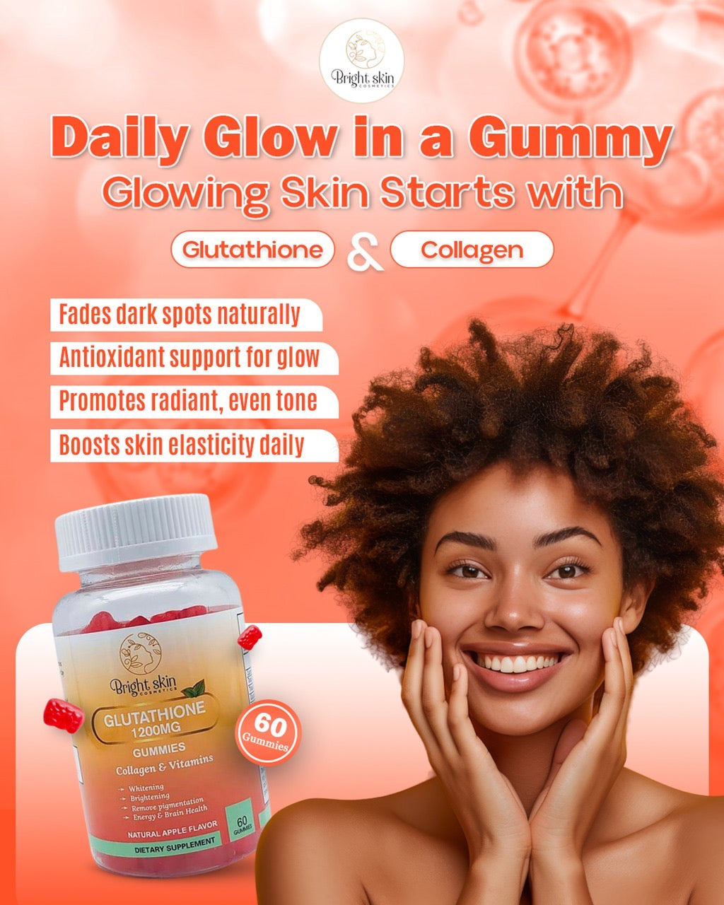 Glutation & kollagen vitgörande gummies