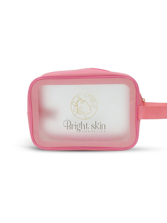 Trousse de toilette rose transparente lumineuse