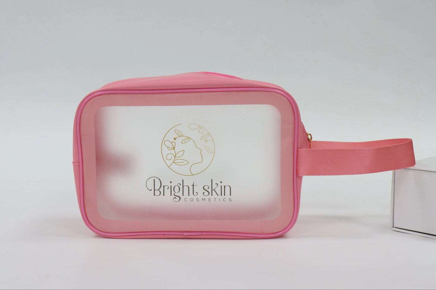 Trousse de toilette rose transparente lumineuse