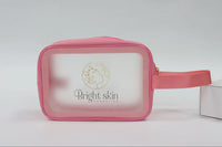Trousse de toilette rose transparente lumineuse